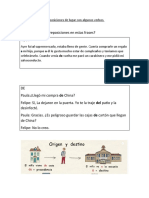 Ejercicios Con Las Preposiciones de Lugar