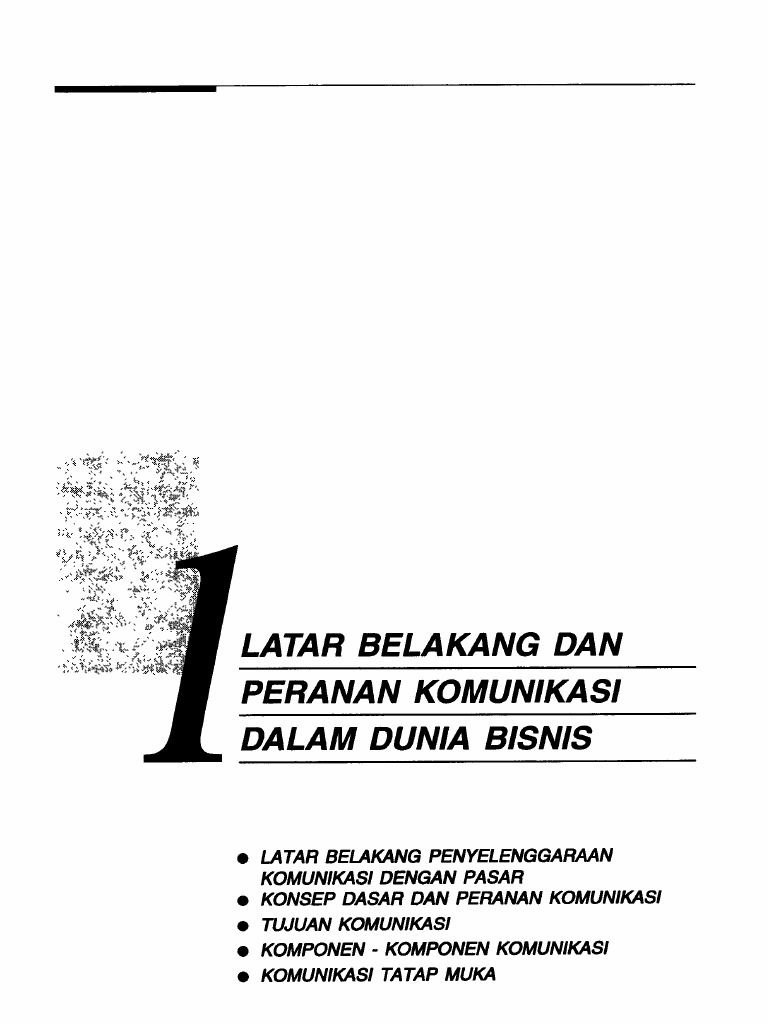 Bab1-Latar Belakang Dan Peranan Komunikasi Dalam Dunia Bisnis