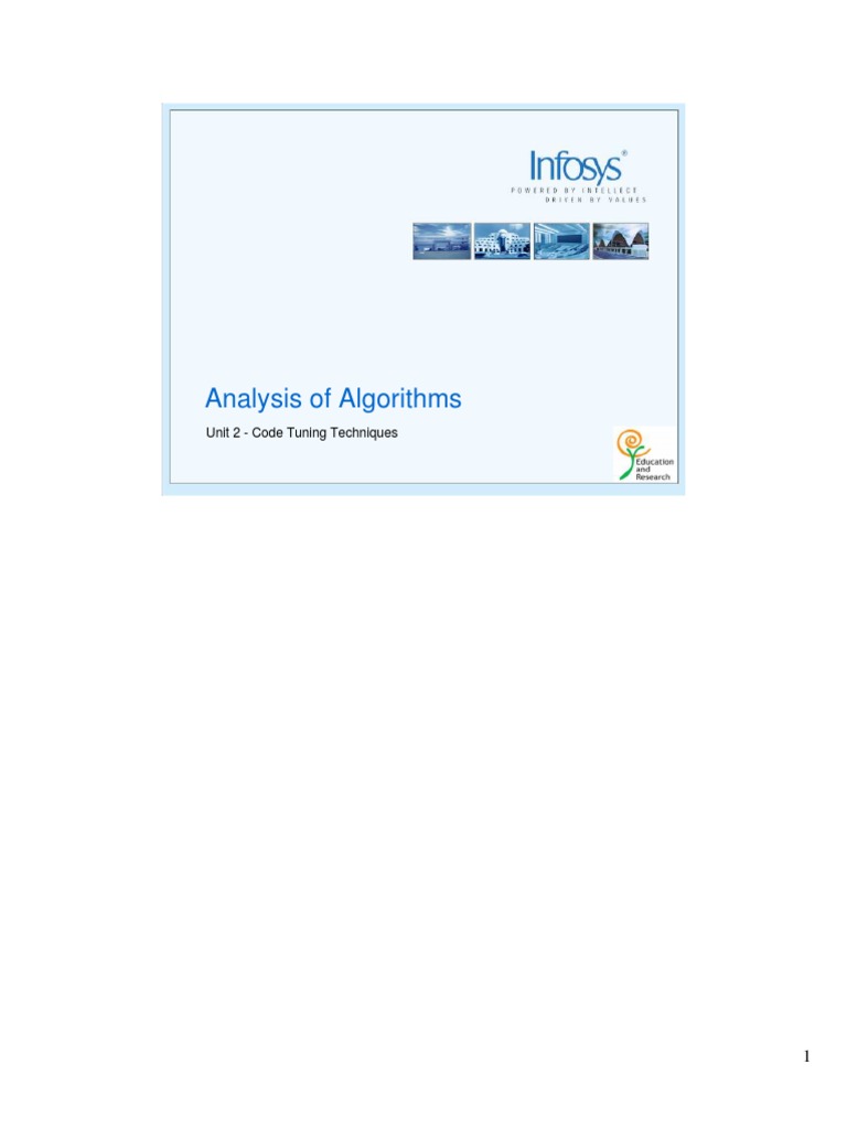 Analysis of Algorithms: Unit 2 - Code Tuning Techniques | PDF ...