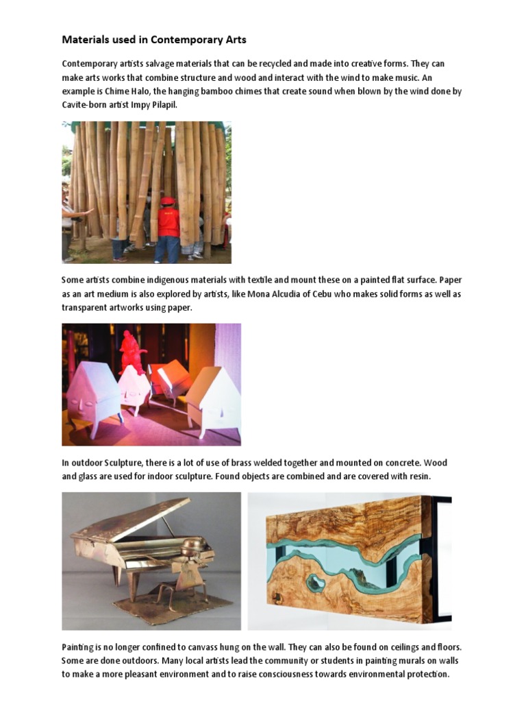 Materials Used in Contemporary Arts PDF