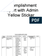 Accomplishment Report With Admin Yellow Sticker