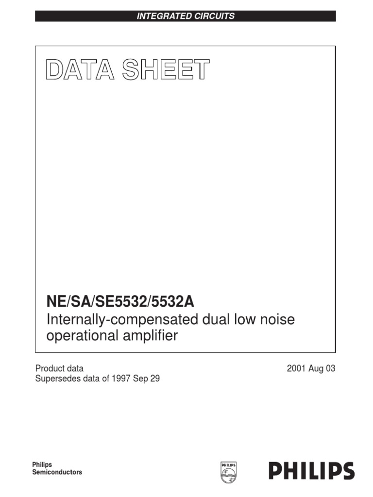 NE/SA/SE5532/5532A: Internally-Compensated Dual Low Noise Operational ...