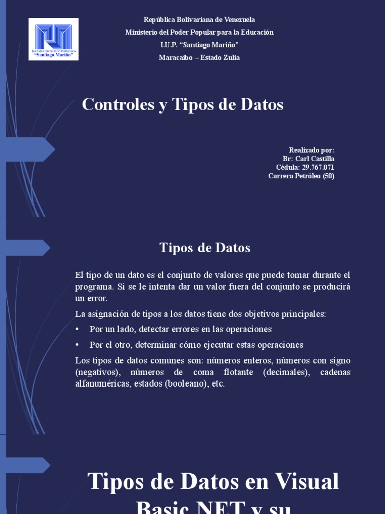 Controles y Tipos de Datos en Visual Basic | PDF | Microsoft Excel ...