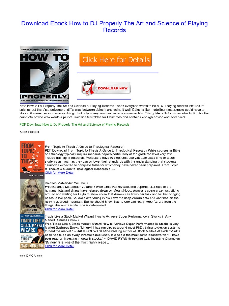 How To DJ Properly The Art and Science of Playing Records - mv8xhzp PDF ...