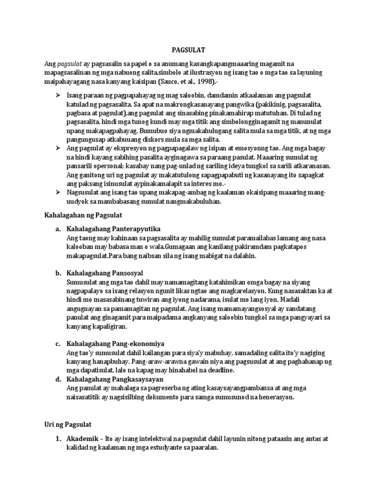 Pagsulat | PDF