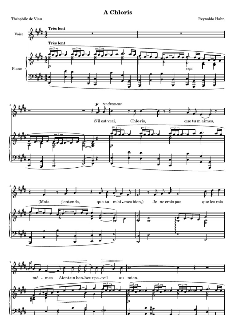 Reynaldo Hahn A Chloris