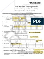 PF Declaration Form (Form 11) - SAMPLE FORM.