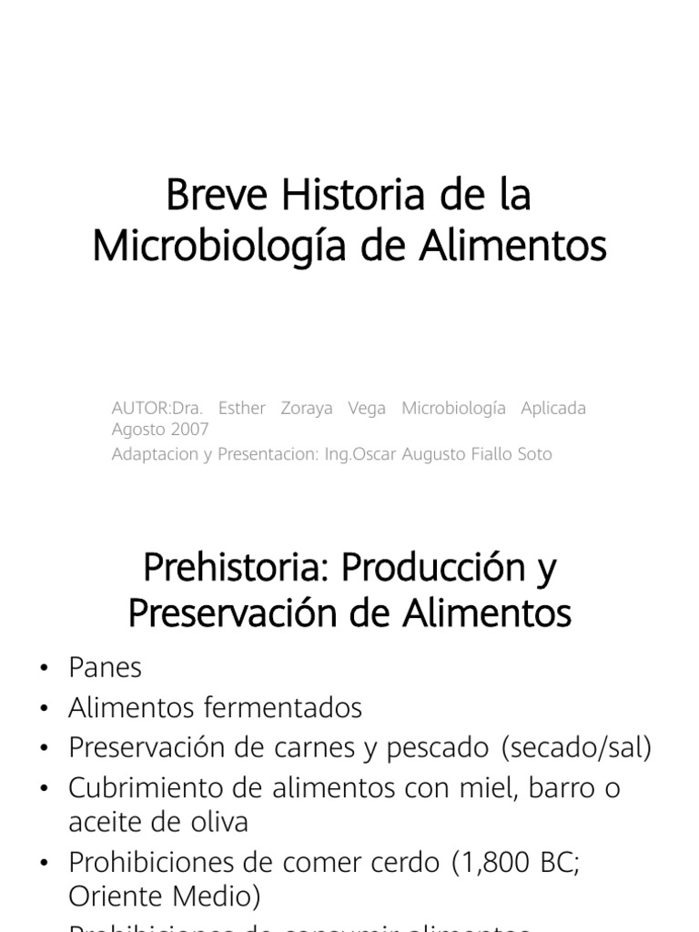 Historia de la Microbiología Alimentaria | PDF | Alimentos | Ciencia de ...