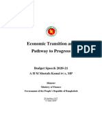 Economic Transition and Pathway to Progress Budget Speech 2020-21