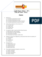 Sample Paper (Class - 9) : EYSE (AY 2020 - 2021) Physics