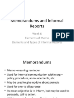 Memorandums and Informal Reports