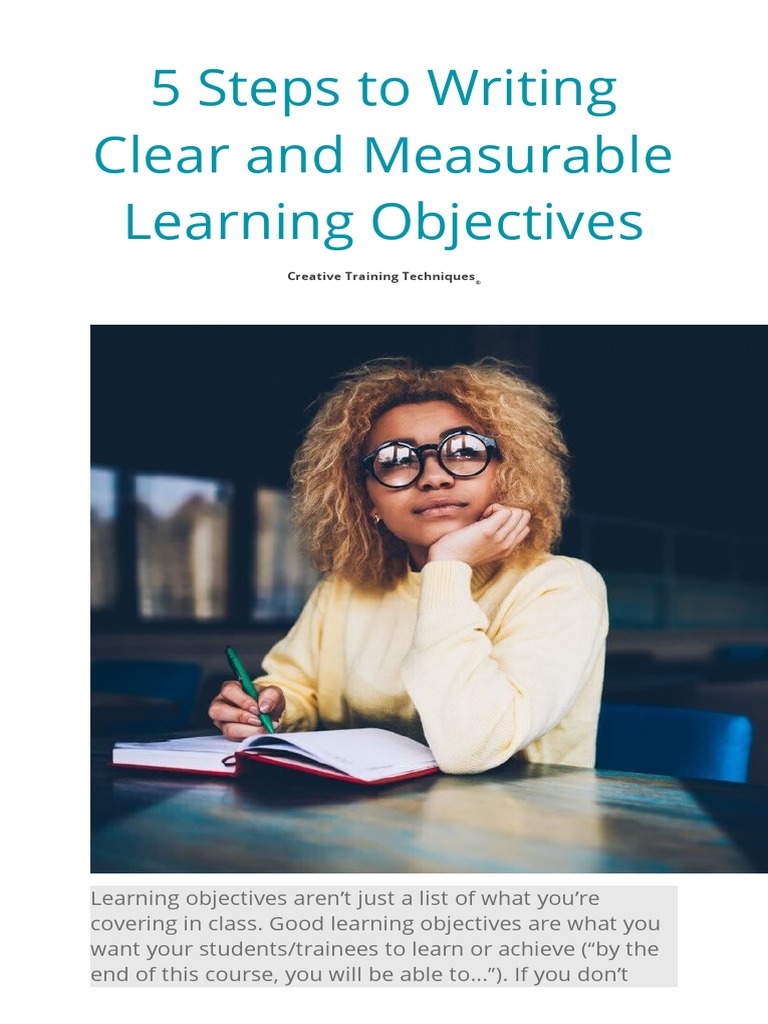 Steps in Writing Clear and Measurable Objectives | PDF | Attitude ...