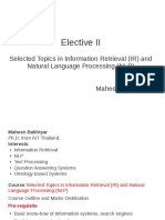 Elective II: Selected Topics in Information Retrieval (IR) and Natural Language Processing (NLP)