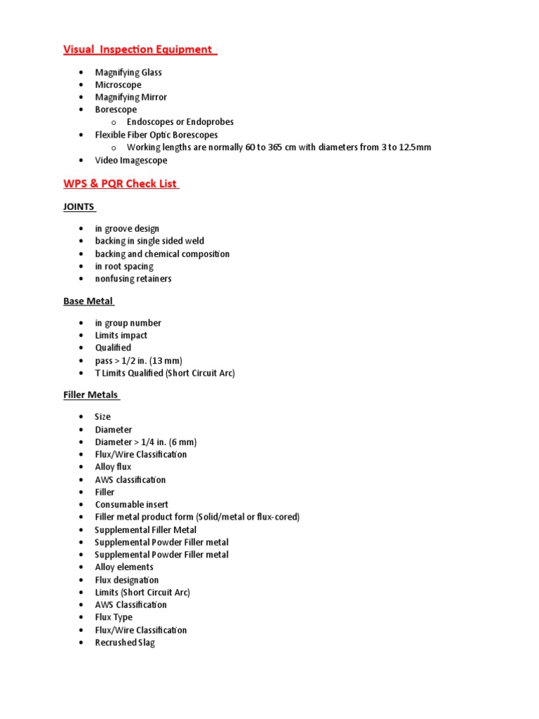 Visual Inspection Equipment and Procedures | PDF | Welding | Construction
