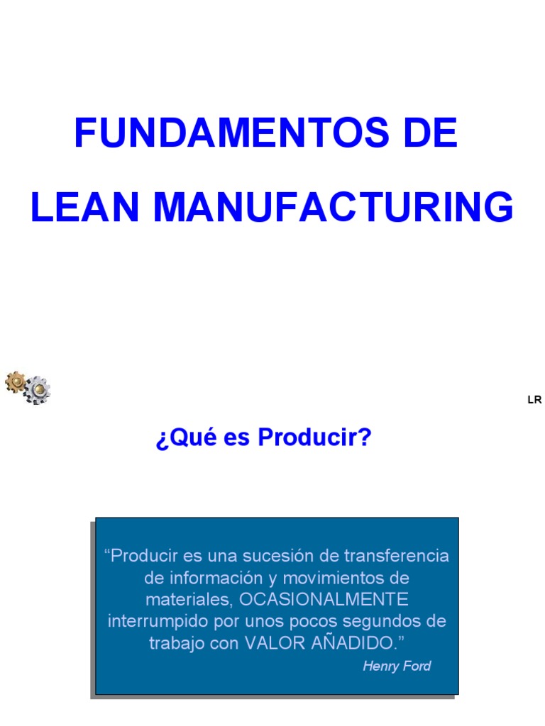 Fundamentos de Lean Manufacturing | PDF | Lean Manufacturing | Sectores ...