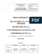 Procedimiento de Matriculación Primer Semestre