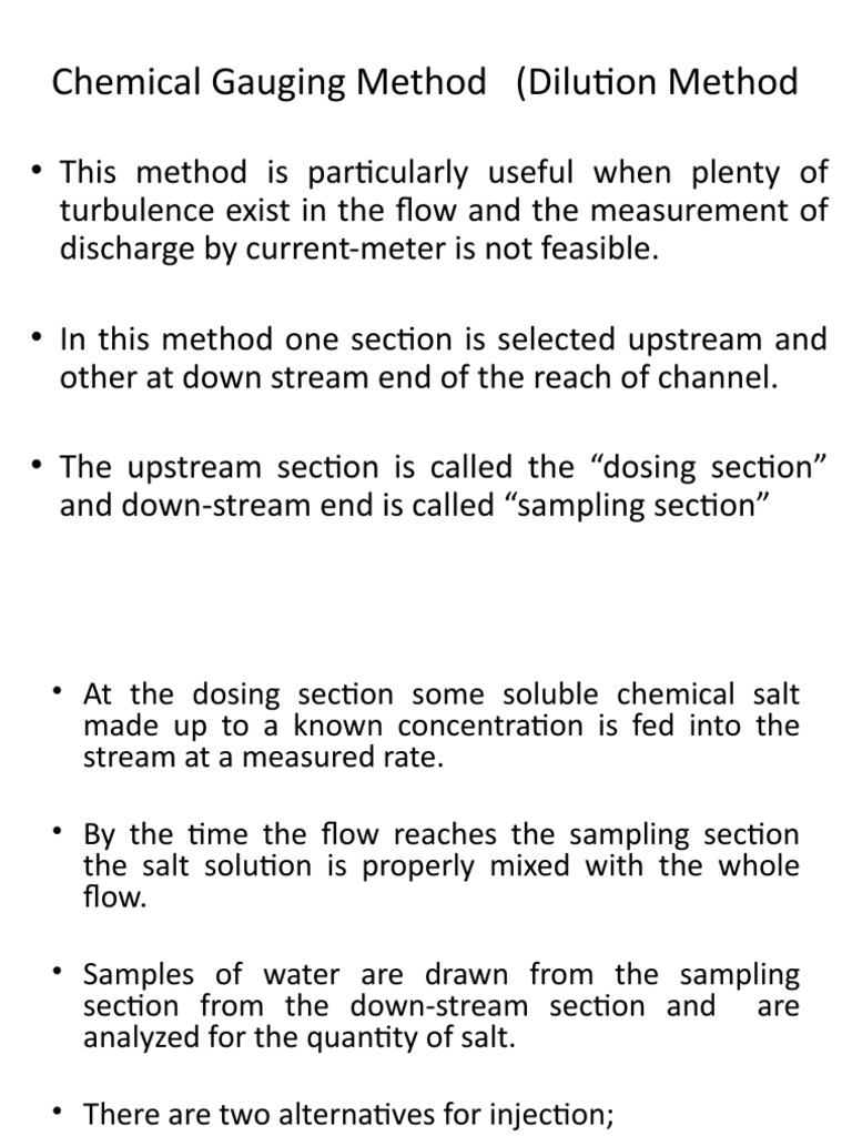 Chemical Gauging Method (Dilution Method PDF Logarithm Teaching Mathematics