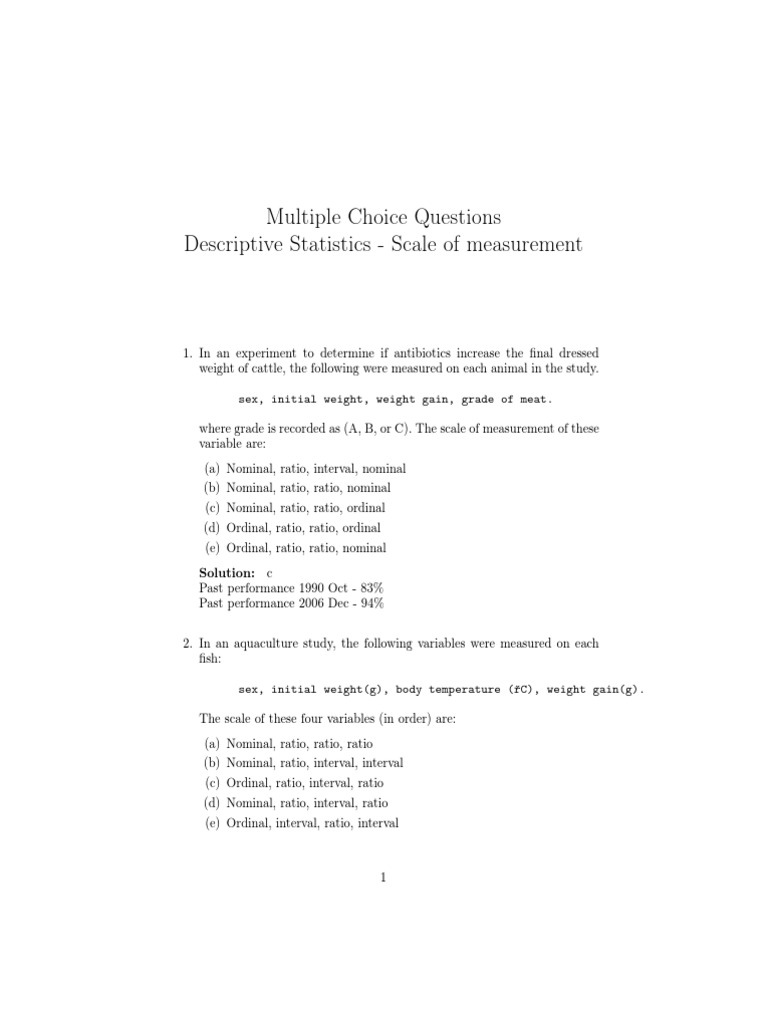Descr Scale | PDF | Level Of Measurement | Nature