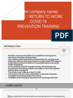 Sample Return to Work Post COVID-19 Prevention Training