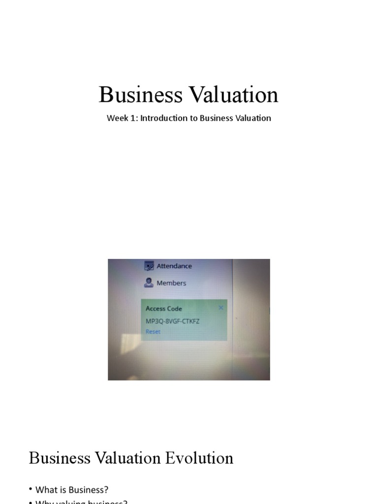 Week 1: Introduction To Business Valuation | PDF | Fair Value ...