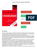 De la performance à l'excellence _ Devenir une entreprise leader PDF - Télécharger, Lire