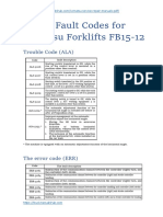 List of Fault Codes For Komatsu Forklifts FB15 12 PDF
