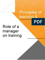 Principles of Learning &: Role of A Manager On Training