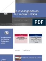 La Investigación en Ciencia Política