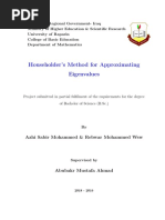 Householder's Method For Approximating Eigenvalues: Azhi Sabir Mohammed & Rebwar Mohammed WSW