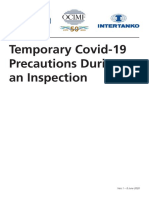 Temporary Covid-19 Precautions During An Inspection: Vers 1 - 8 June 2020