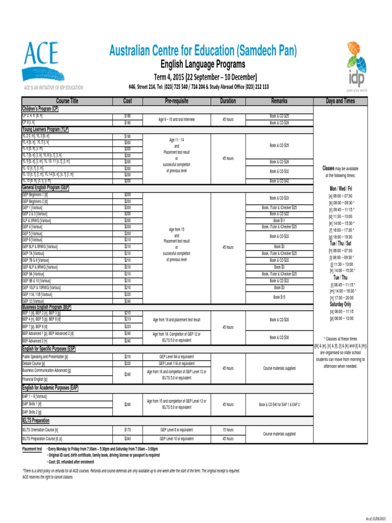English Language Programs T4 2 SP1 | PDF | International English ...