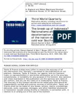 Third World Quarterly: To Cite This Article: Edward Aspinall & Mark T Berger (2001) The Break-Up of