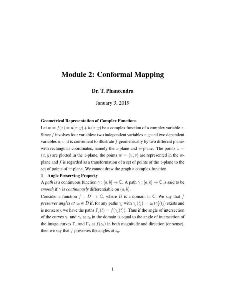 Understanding Conformal Mapping Concepts | PDF | Complex Number ...