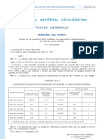 Arrêté du 12 novembre 2010 modifiant les dispositions réglementaires du Code du sport