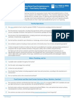 Best Practices For Re-Opening Retail Food Establishments During The COVID-19 Pandemic - Food Safety Checklist