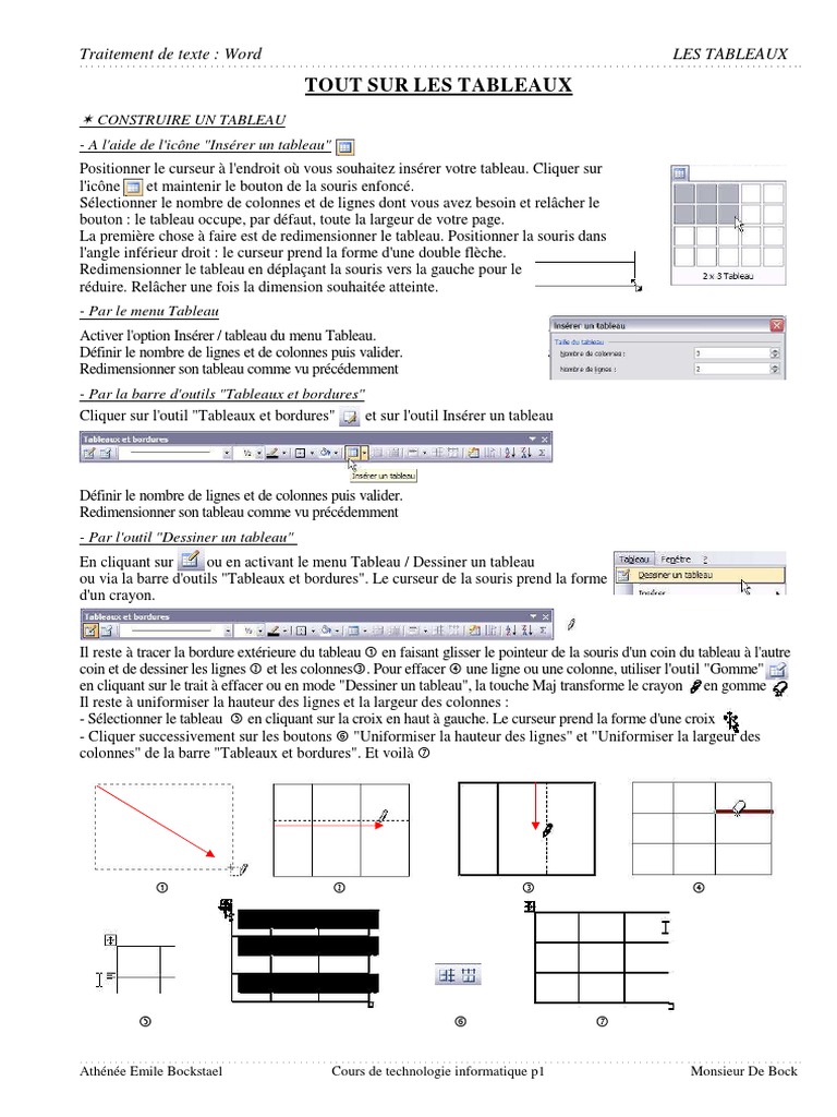 Comment Répéter La Première Ligne D Un Tableau Dans Word 08 Tableaux | PDF | Microsoft Word | Bouton (informatique)