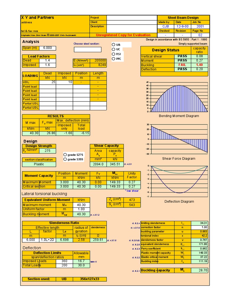 X Y and Partners: Steel Beam Design | PDF | Buckling | Beam (Structure)