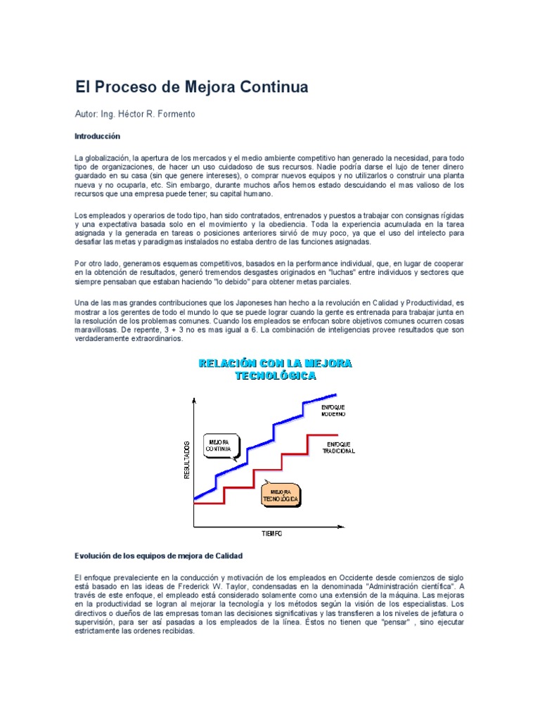 El Proceso de Mejora CONTINUA COMPLETO | PDF | Calidad (comercial ...