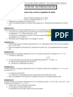 EXERCICES 3ème Coordonnées de Vecteur Et Équations de Droite Erreur