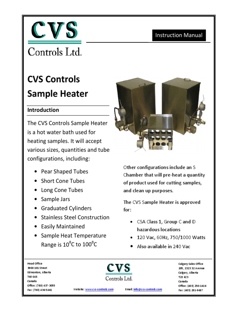 CVS Controls Sample Heater July 09 PDF Electric Heating Switch