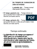 Estimacion Del Tiempo de Duracion de Una Actividad