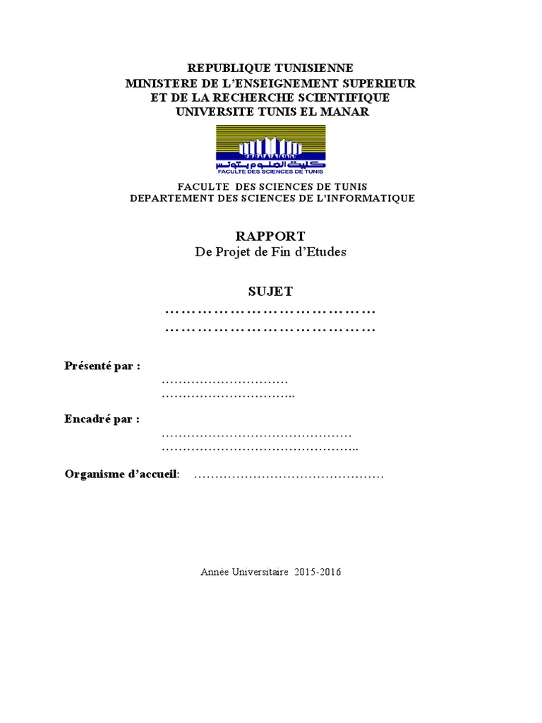 Template Rapport PFE FST | PDF | Édition | Propriété intellectuelle