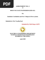 Assignment No. 2: High Voltage Engineering (Eed-421) On Insulation Coordination and Over Voltages in Power Systems