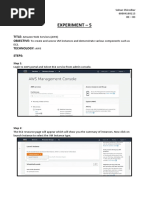 Experiment - 5: Title: Objective: Technology: Steps
