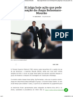 TSE julga hoje ação que pede cassação da chapa Bolsonaro-Mourão