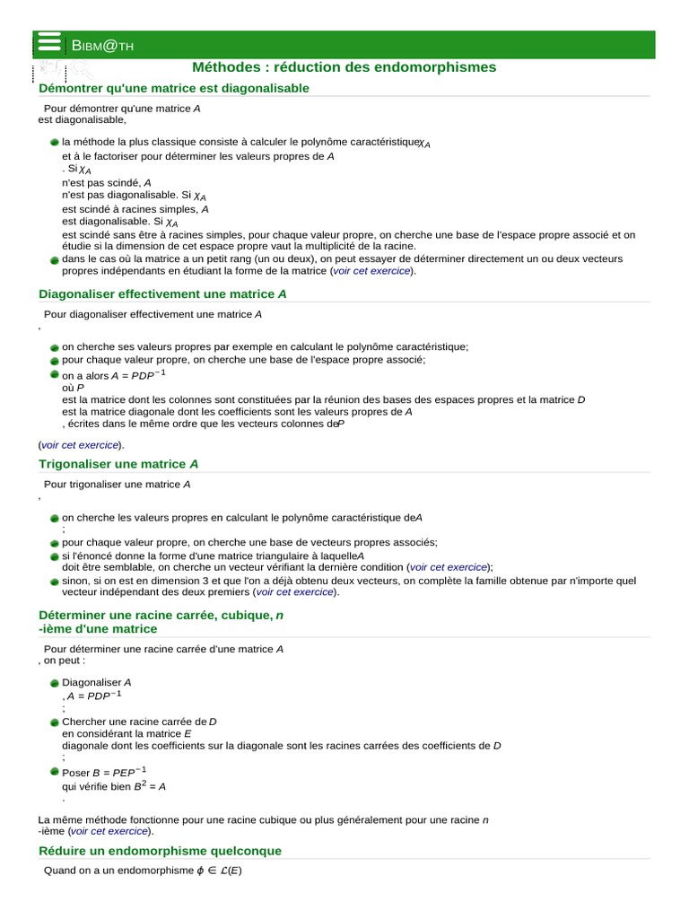 Diagonalisation et Trigonalisation de Matrices | PDF | Valeur propre ...