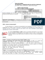 ¿Qué Es y Cómo Se Halla Una Idea Principal - Guía de Contenido Clase 1 PDF