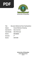 Discussion Method and Team Teaching Method
