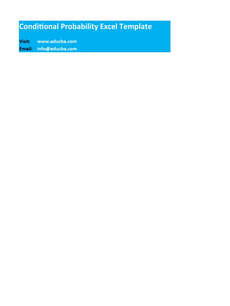 Conditional Probability Formula Excel Template | PDF | Probability ...