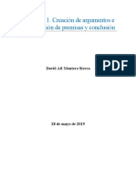 Actividad 1. Creación de Argumentos e Identificación de Premisas y Conclusión